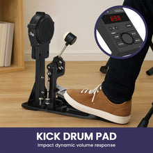 Load image into Gallery viewer, Karrera 18S Electronic Drum Kit Mesh Pads 8in Snare Bluetooth Sounds USB/MIDI Output Kick Pedals Drum Coach & Metronome