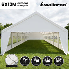 Load image into Gallery viewer, 6x12m Outdoor Event Marquee Gazebo Party Wedding Tent - White
