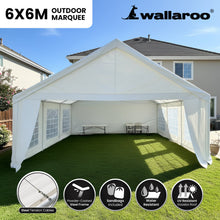 Load image into Gallery viewer, 6x6m Outdoor Event Marquee Gazebo Party Wedding Tent - White