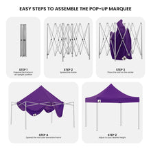 Load image into Gallery viewer, Gazebo Tent Marquee 3x3 PopUp Outdoor Purple