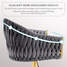 Load image into Gallery viewer, Modern Velvet Breakfast Bar Stools Swivel Barstools Adjustable Counter Stools with Backrest (Gold-Grey)