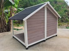 Load image into Gallery viewer, YES4PETS L Timber Pet Dog Kennel House Puppy Wooden Timber Cabin 130x105x100cm Grey