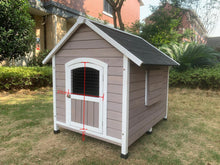 Load image into Gallery viewer, YES4PETS XL Timber Pet Dog Kennel House Puppy Wooden Timber Cabin With Door Grey