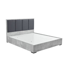 Load image into Gallery viewer, King 4 Pcs Bedroom Suite with Tallboy Fabric Combination of Black & Cement Colour