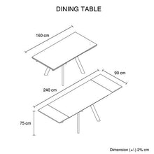 Load image into Gallery viewer, Sintered Stone Top Sturdy Feet Powder Coating Dining Table