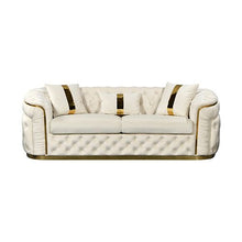 Load image into Gallery viewer, 3+2 Seater Sofa Set Beige Velvet Fabric