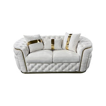 Load image into Gallery viewer, 3+2 Seater Sofa Set Beige Velvet Fabric