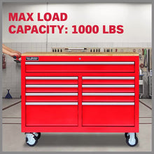 Load image into Gallery viewer, 9 Drawers Tool Box Chest Cabinet Trolley Box Garage Storage Toolbox Red 1000lbs