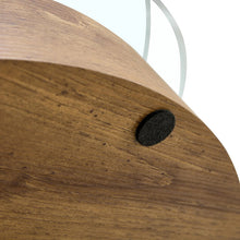 Load image into Gallery viewer, 'MINORI' Double Layer Clear Tempered Glass Dark Wood Grain Coffee Table