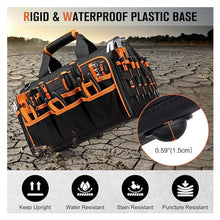 Load image into Gallery viewer, 17 Inch Heavy Duty Tool Bag - 43cm Wide Open Mouth Organiser - Thickened Wear Resistant Oxford Cloth with Adjustable Padded Strap, Multi-Pocket Storage for Electricians Plumbers and Professional Trades