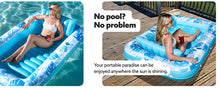 Load image into Gallery viewer, 180x118CM Pink Deluxe Inflatable Suntan Tub & Floating Pool Lounger with Dual Integrated Cup Holders and Pillow - Portable Sunbathing Pool for Lawn & Water