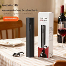 Load image into Gallery viewer, Black Electric Wine Opener and Black Decorative Iron Wine Rack Set - Rechargeable Automatic Corkscrew , Elegant Leaf Design Bottle Holder, USB-C Fast Opening Kit for Home Bar Dining Table Gift