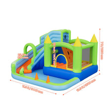 Load image into Gallery viewer, Inflatable Bounce House, 3.4 x 3.74 x 2.13 m Inflatable Bounce House Water Slide, Bouncer Castle with Castle Bounces, Basketball Hoop, Splash Pool & Water Ring Toss, for 3 to 4 Kids Ages 3 to 8