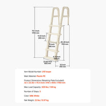 Load image into Gallery viewer, 5-Step Inclined Robust Pool Ladder of 2 Handrails for 1219.2-1371.6mm Pool