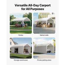 Load image into Gallery viewer, Carport Car Canopy 12x20FT Heavy Duty Car Shelter with Sidewalls Grey