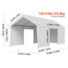 Load image into Gallery viewer, Carport Car Canopy 12x20FT Heavy Duty Car Shelter with Sidewalls Grey