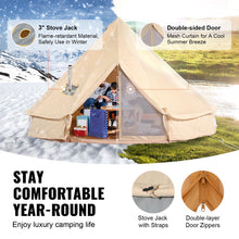 Load image into Gallery viewer, Canvas Bell Tent 4m/13.12ft 4-Season Camping Yurt Tent with Stove Jack