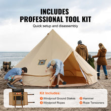 Load image into Gallery viewer, Canvas Bell Tent 4m/13.12ft 4-Season Camping Yurt Tent with Stove Jack