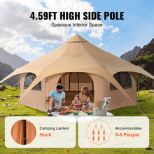 Load image into Gallery viewer, Canvas Tent 4 Seasons 5 m/16.4 ft Bell Tent for Camping with Stove Jack