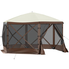 Load image into Gallery viewer, Pop-up Camping Gazebo Camping Canopy Shelter 6 Sided 10' x 10' Sun Shade