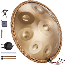 Load image into Gallery viewer, Handpan Drum 22 in 9 Notes D Minor Steel Hand Drum with Mallets for Adult