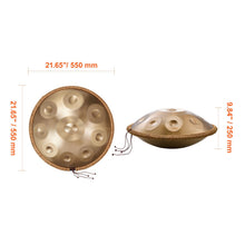 Load image into Gallery viewer, Handpan Drum 22 in 9 Notes D Minor Steel Hand Drum with Mallets for Adult