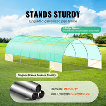 Load image into Gallery viewer, Walk-in Tunnel Greenhouse 29.2x9.7x6.5ft Galvanized Frame PE Cover Green
