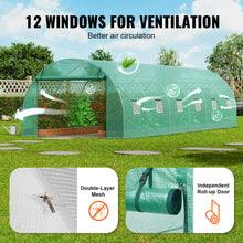 Load image into Gallery viewer, Walk-in Tunnel Greenhouse 29.2x9.7x6.5ft Galvanized Frame PE Cover Green
