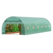 Load image into Gallery viewer, Walk-in Tunnel Greenhouse 29.2x9.7x6.5ft Galvanized Frame PE Cover Green
