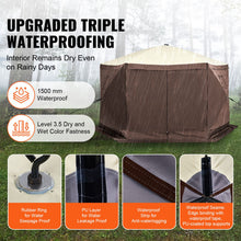 Load image into Gallery viewer, Pop Up Gazebo Tent, Pop-Up Screen Tent 6 Sided Canopy Sun Shelter with 6 Removable Privacy Wind Cloths & Mesh Windows, 11.5x11.5FT Quick Set Screen Tent with Mosquito Netting, Brown