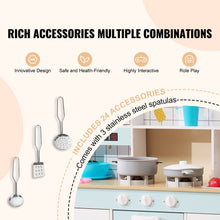 Load image into Gallery viewer, Kitchen Playset Kids Pretend Cooking Play Toy 24 Piece Accessories White