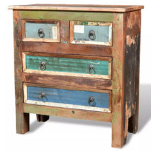 Load image into Gallery viewer, Reclaimed Cabinet Solid Wood with 4 Drawers Side table (small)