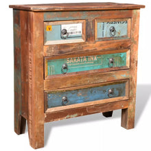 Load image into Gallery viewer, Reclaimed Cabinet Solid Wood with 4 Drawers Side table (small)