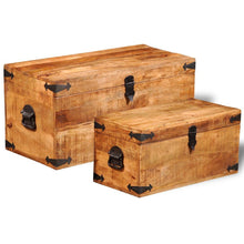 Load image into Gallery viewer, Storage Chest Set 2 Pieces Rough Mango Wood