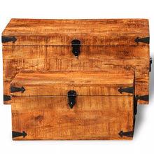 Load image into Gallery viewer, Storage Chest Set 2 Pieces Rough Mango Wood