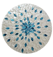 Load image into Gallery viewer, Side table stool shell inlay Aquamarine mother of pearl