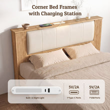 Load image into Gallery viewer, Artiss Queen Bed Frame with 2 Drawers, PU Leather Headboard & Charging Station