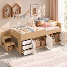 Load image into Gallery viewer, Artiss King Single Bed Frame with Storage, 3 Drawers and Two-Step Access, 2 Cabinets