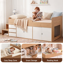 Load image into Gallery viewer, Artiss King Single Bed Frame with Storage, 3 Drawers and Two-Step Access, 2 Cabinets