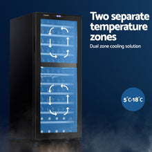 Load image into Gallery viewer, Devanti Wine Fridge Cooler Compressor Dual Zone 80 Bottles