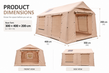 Load image into Gallery viewer, Weisshorn Inflatable Cabin Tent 300x400cm Side Awning Roof Skylight