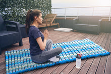 Load image into Gallery viewer, Fathers day gift Day bed Roll Out Mattress XL Large Foldout Mat relaxation, day bed, camping or Yoga Matt Natural Kapok Filled_ 105 x 200 cm BLUE