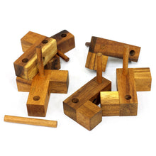 Load image into Gallery viewer, The ancient Key wooden brain teaser Locking challenge puzzle