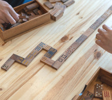 Load image into Gallery viewer, Dominoes Game wood Set 91 pieces Handmade Dominoes in Gift box