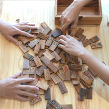 Load image into Gallery viewer, Dominoes Game wood Set 91 pieces Handmade Dominoes in Gift box