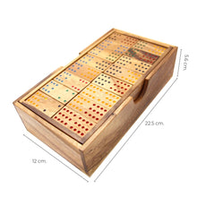Load image into Gallery viewer, Dominoes Game wood Set 91 pieces Handmade Dominoes in Gift box