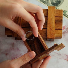 Load image into Gallery viewer, Double Secret Lock Box Wood Brain Teaser Puzzle -Put a Gift Inside and try open it again