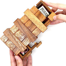 Load image into Gallery viewer, Double Secret Lock Box Wood Brain Teaser Puzzle -Put a Gift Inside and try open it again