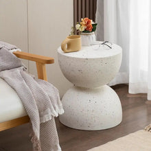 Load image into Gallery viewer, Tablua Australia 42cm Terrazzo Side Table Stool Speckle White Outdoor Side Table or Garden Stool