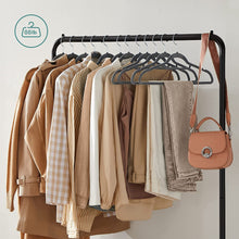 Load image into Gallery viewer, SONGMICS Clothes Rack with Wheels Sturdy Steel Frame Black